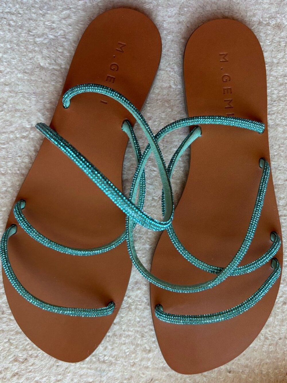 M. Gemi Fosca Crystsal Sandals in Blue